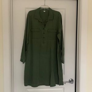Old Navy Midi Shirt Dress, Green